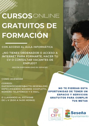CARTEL INVITACIÓN CURSOS FORMACION ON LINE AULA INFORMATICA
